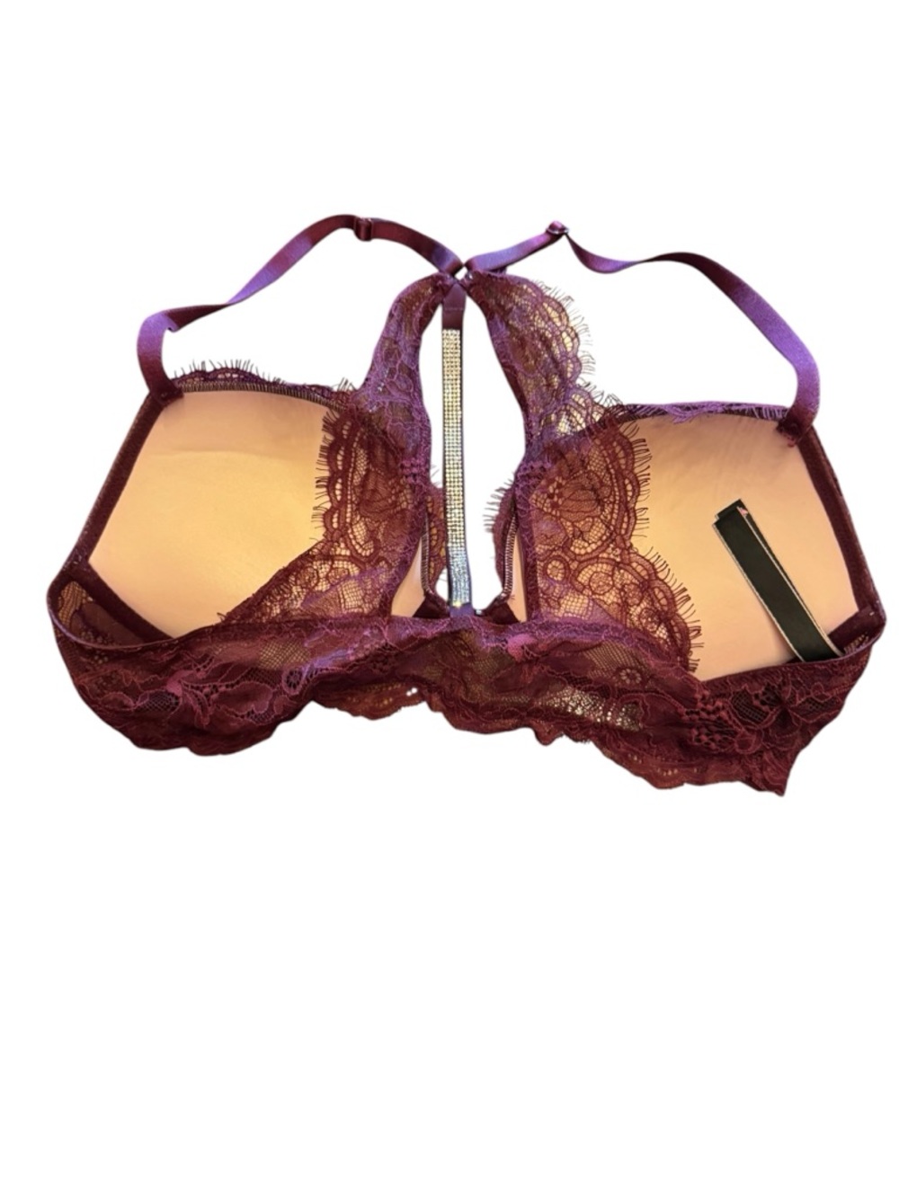 Victoria’s Secret Very Sexy Lace Rhinestone Racerback Push-Up Bra 36B - Picture 2 of 4